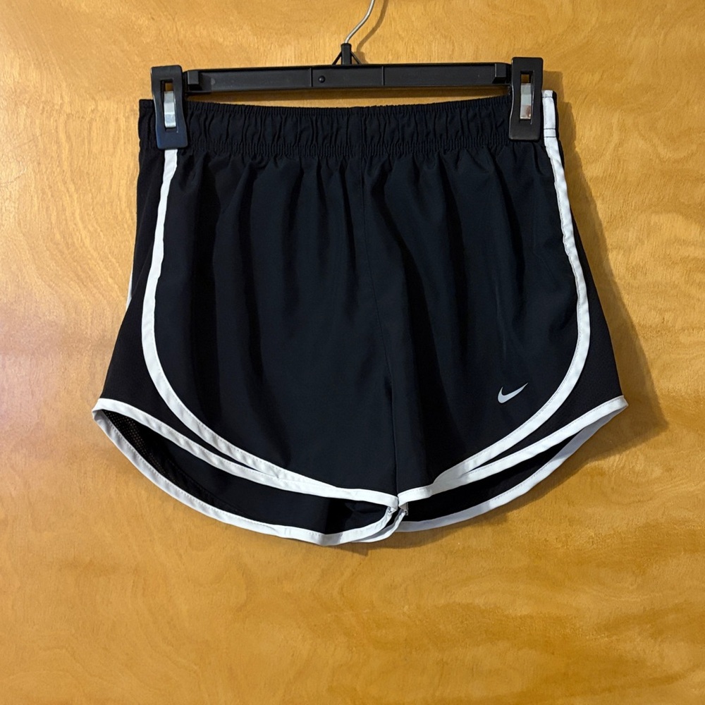 Nike Women's Black and White Athletic Shorts